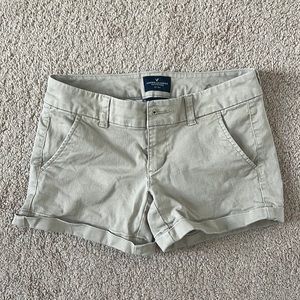 American Eagle Khaki Midi Shorts